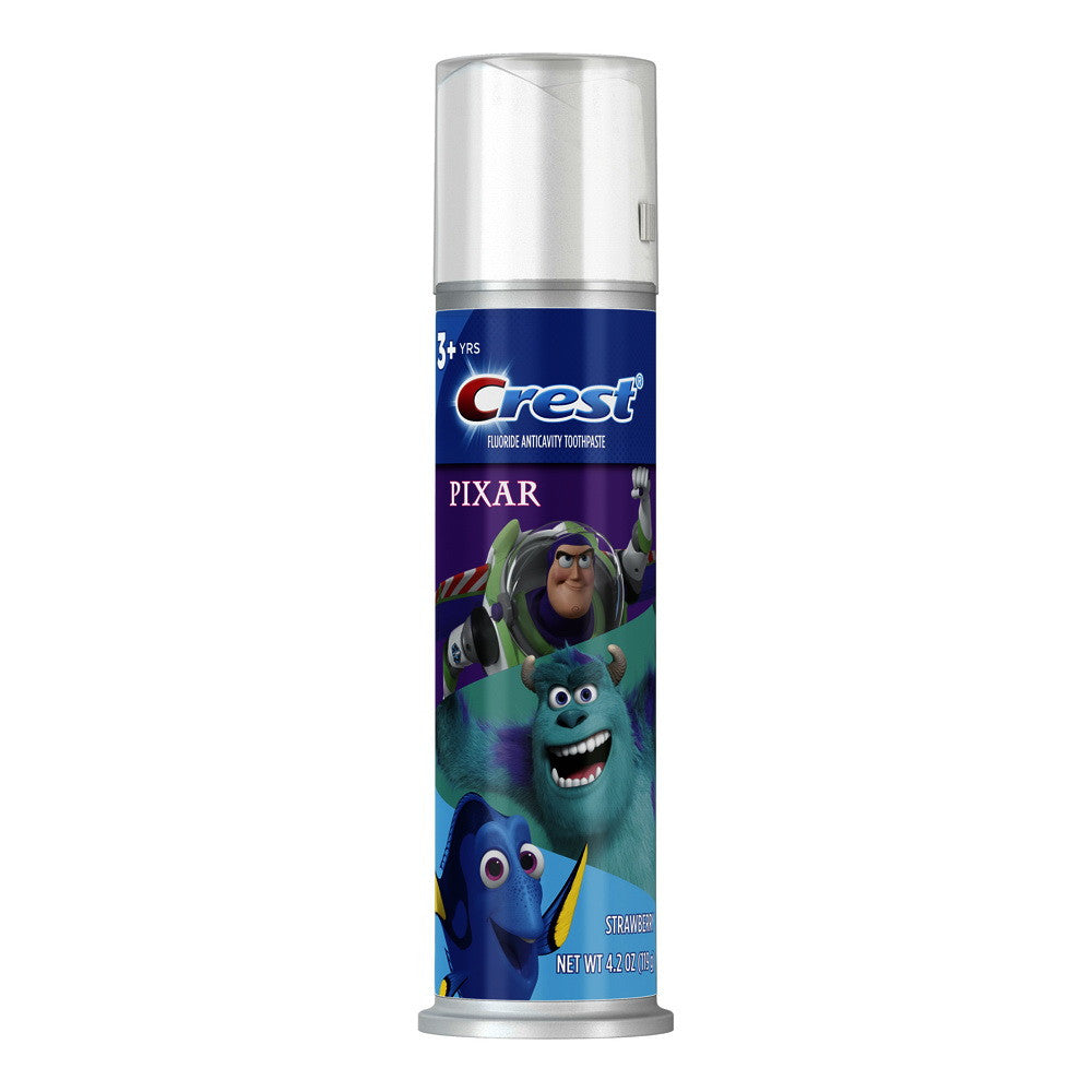 Crest Kids Toothpaste Pump featuring Disney Pixar Toy Story, Strawberry, 4.2 Oz